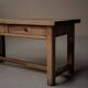 Antique work table/console in solid oak, Auvergne, circa 1900