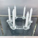 1970s Swedish Pukeberg Glass Candle Holder