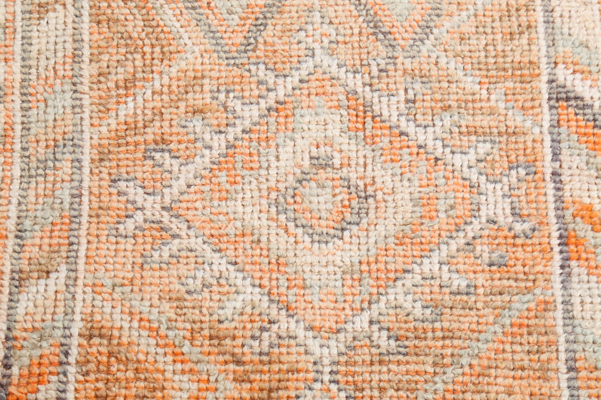 Pale orange herki runner rug 74x392cm