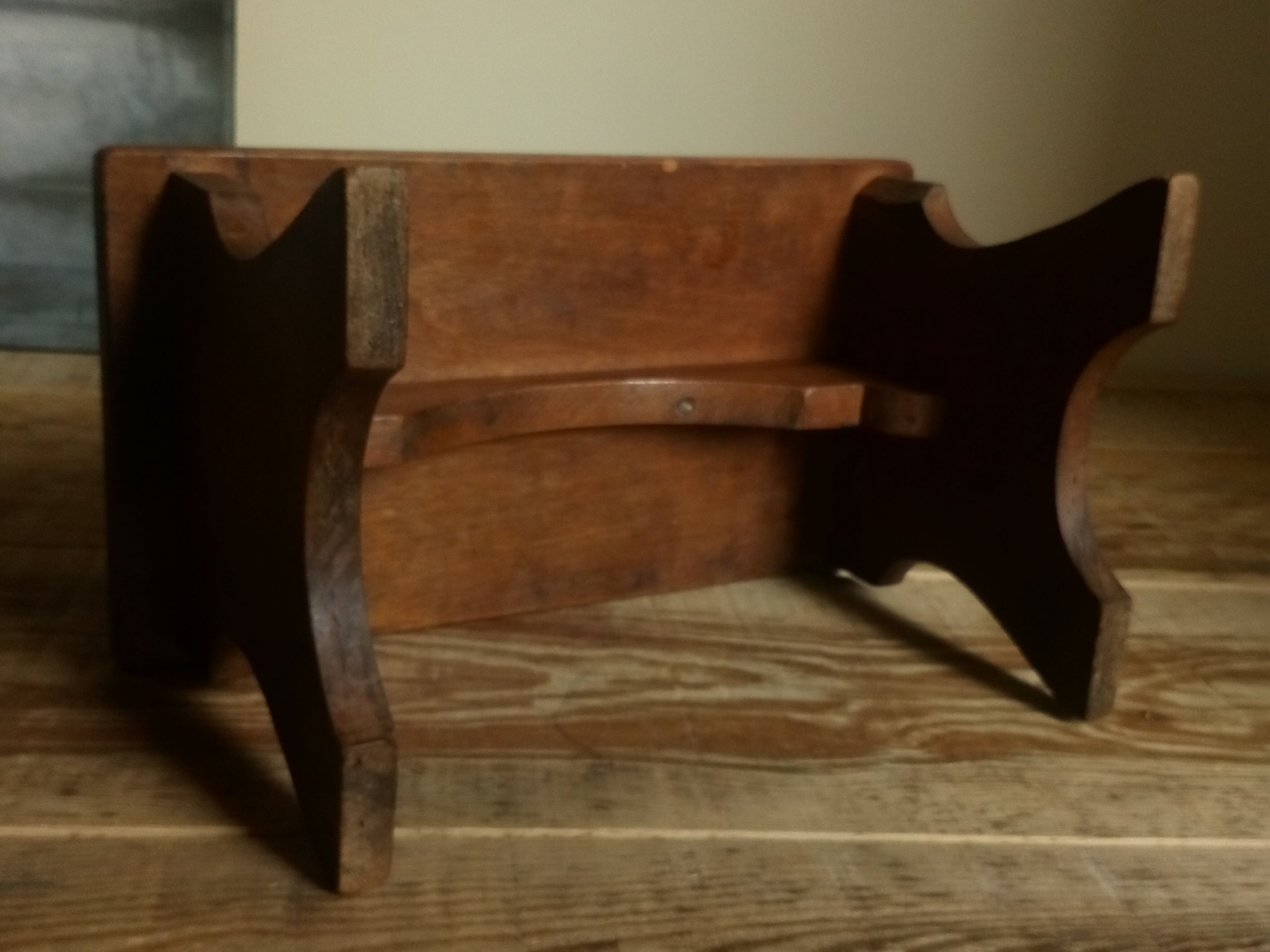 Old solid wood footring bench