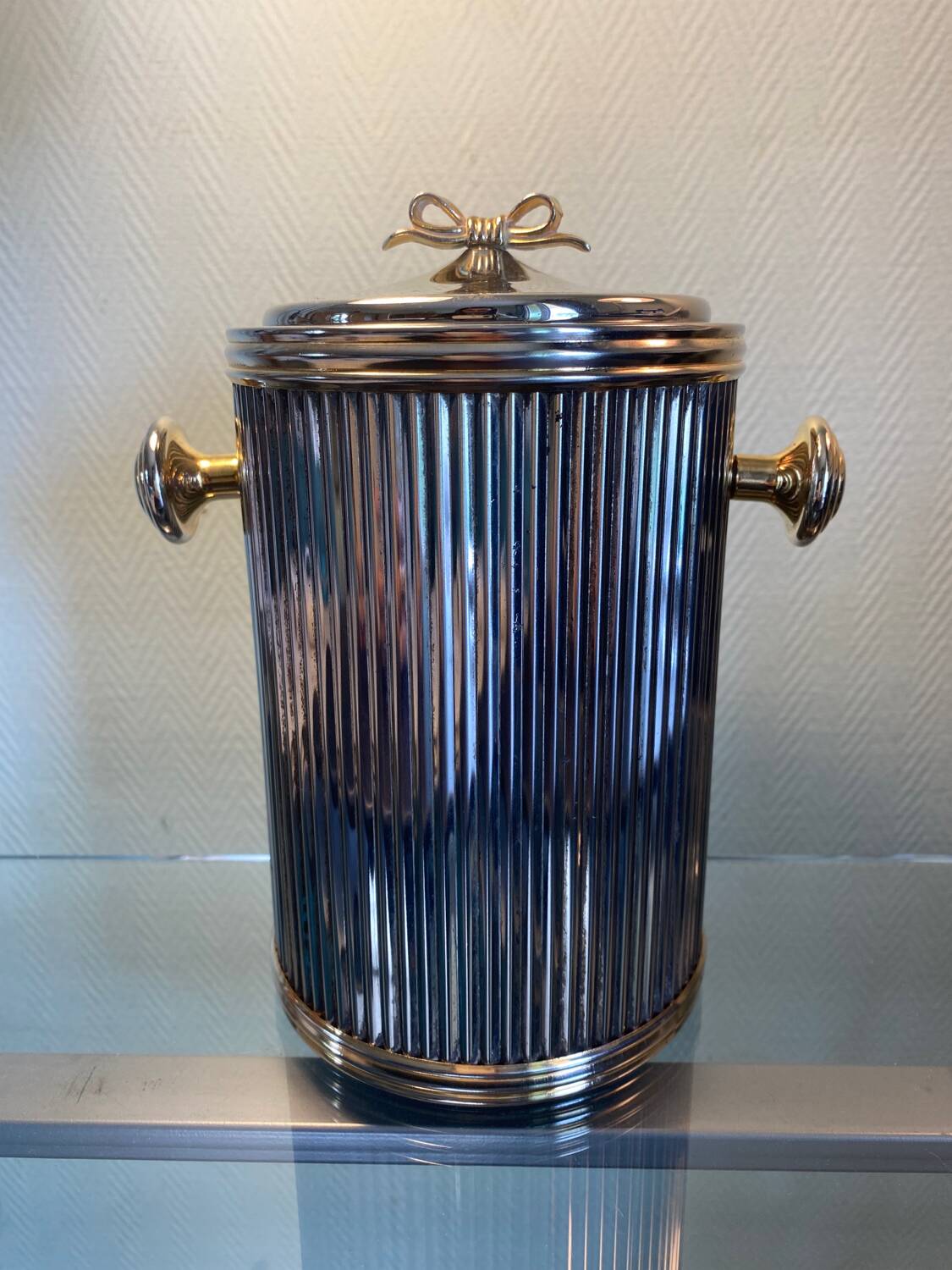 70s silver metal ice bucket