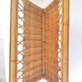 Old rattan magazine rack from the 70s