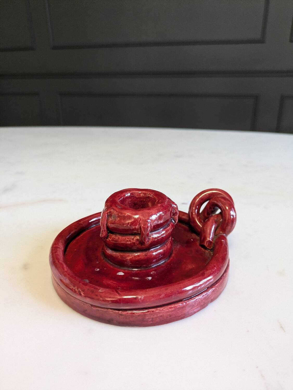 Earthenware candlestick