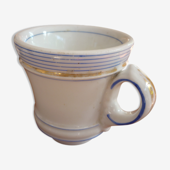 Old cup brulot porcelain blue liseres