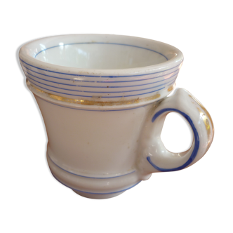 Ancienne tasse brulot porcelaine liseres bleus