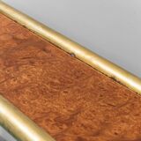 Console en laiton et ronce, modernisme vintage des années 1970