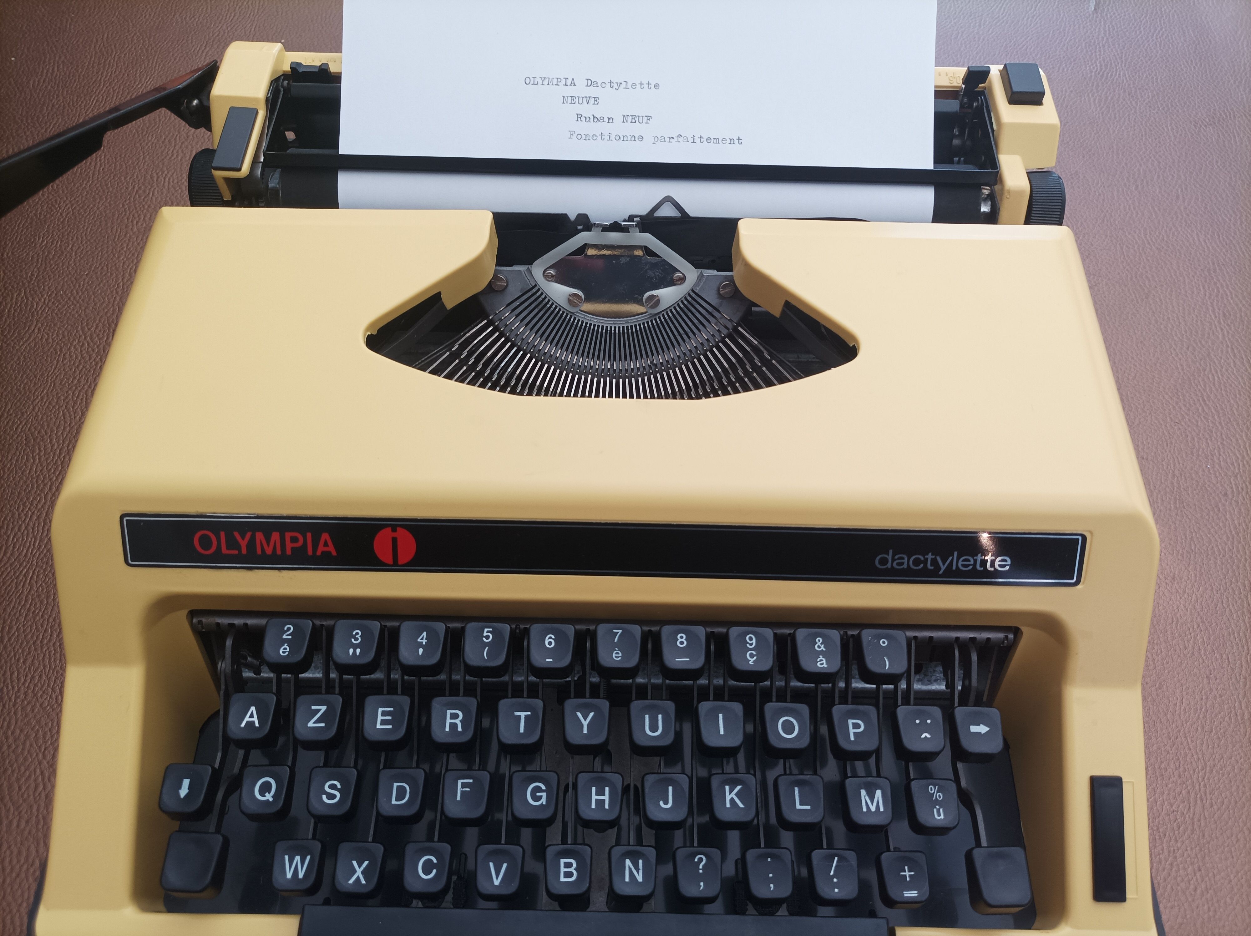 Olympia Straw Yellow Typewriter