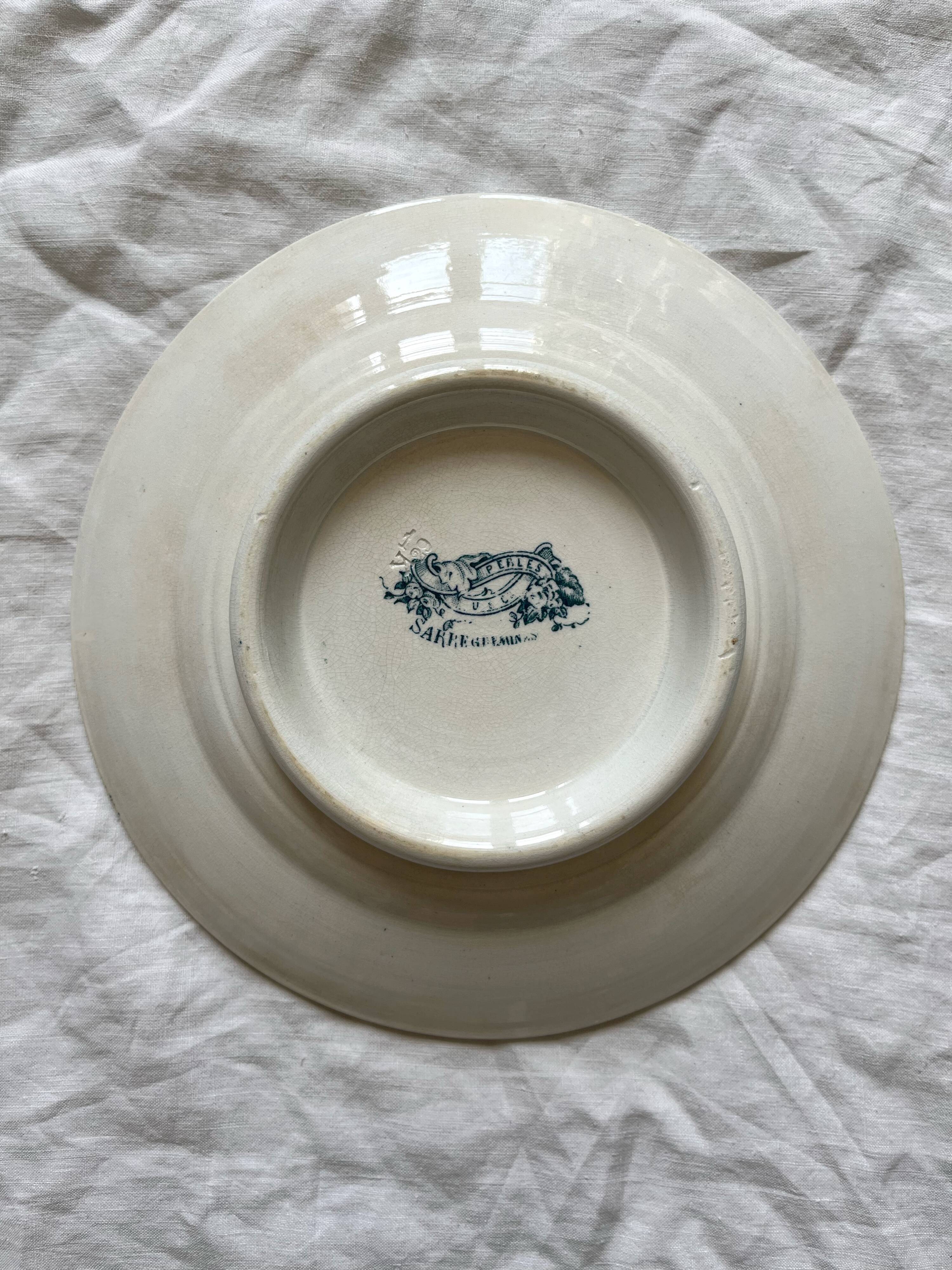 Ironstone footed plate by Perles U&C Sarreguemines