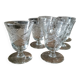 6 Chiseled Crystal Glasses, 1950s