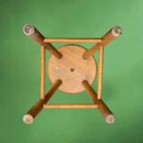 Vintage solid wood stool – 4 legs – Scandinavian style