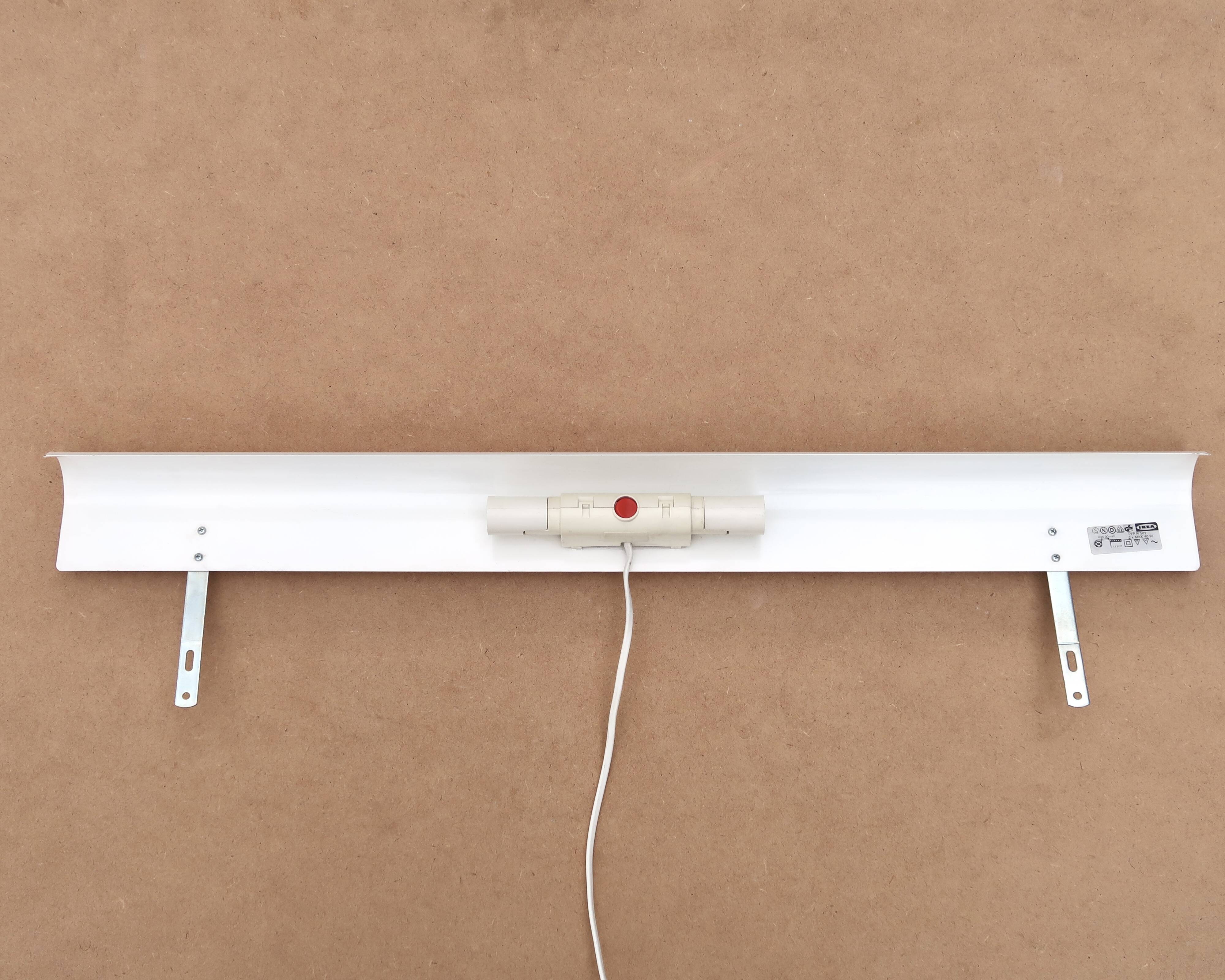 White metal library lamp, vintage Ikea