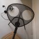 Vintage wire floor lamp/reading lamp in metal and wicker, 1960