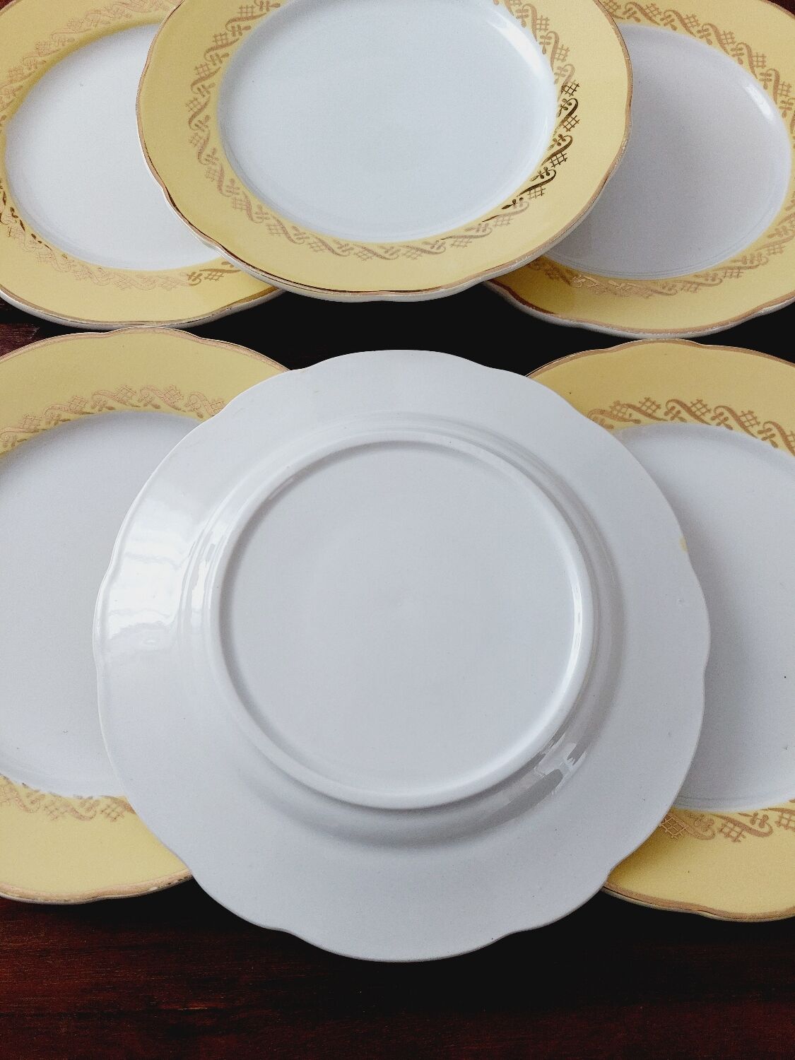 6 antique dessert plates