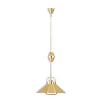 Mid-Century Danish Brass P-295 Adjustable Pendant Lamp By Fritz Schlegel For Lyfa, 1960s