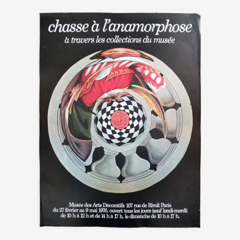 Affiche chasse à l'anamorphose 1976 Musée des Arts Décoratifs