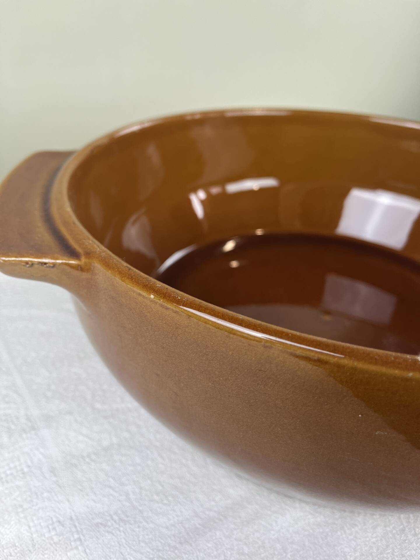 Large glazed terracotta salad bowl