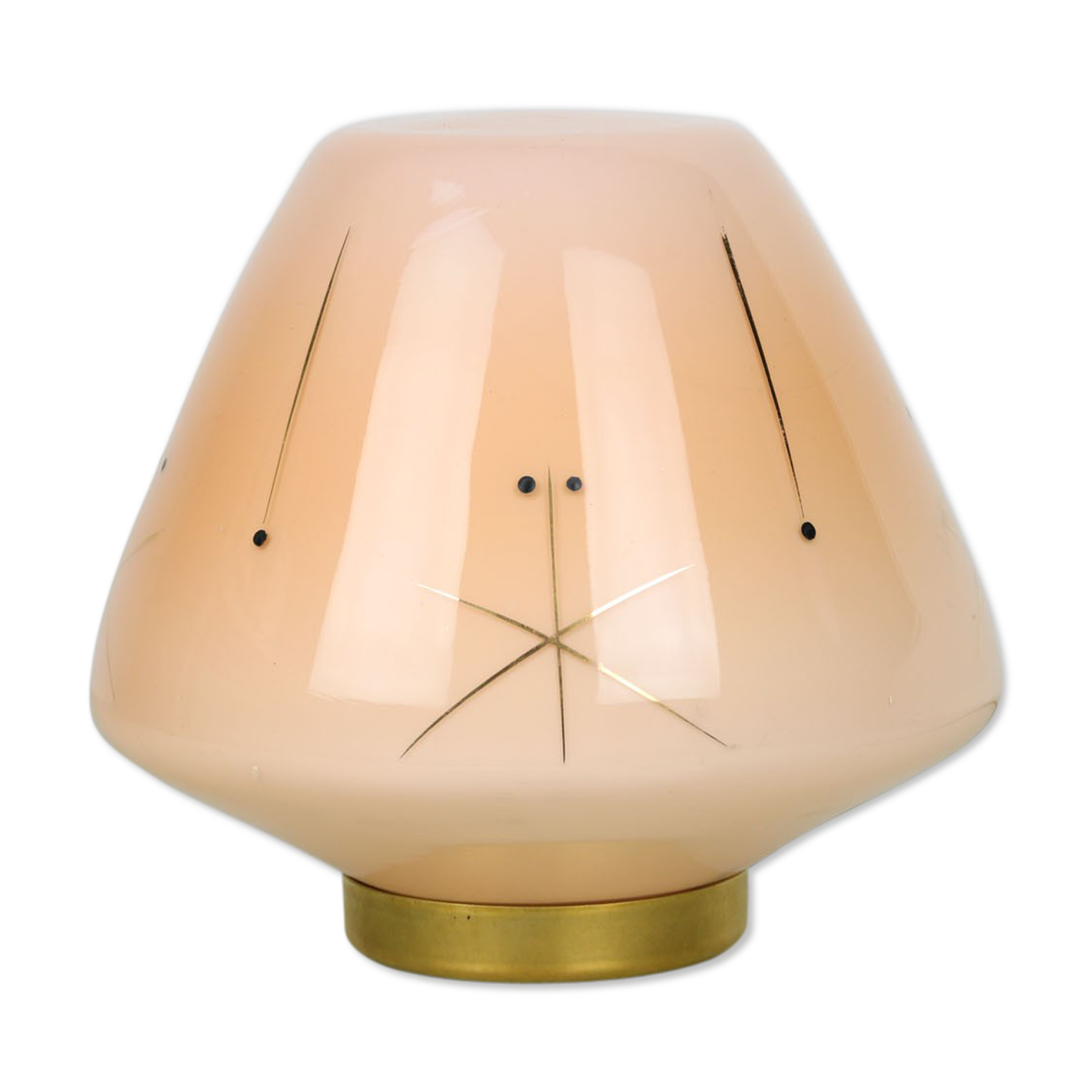 Midcentury glass & brass table lamp