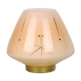 Midcentury glass & brass table lamp