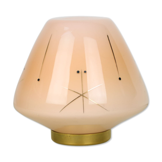 Midcentury glass & brass table lamp