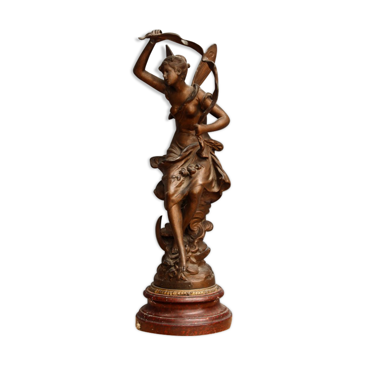 Lamp foot signed Auguste Moreau