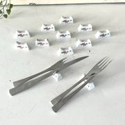 French Porcelain Knife Rests Set of 12 Floral Table Knife Holders