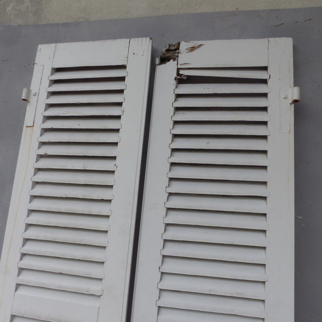 Old wooden shutters louvers 2 leafs