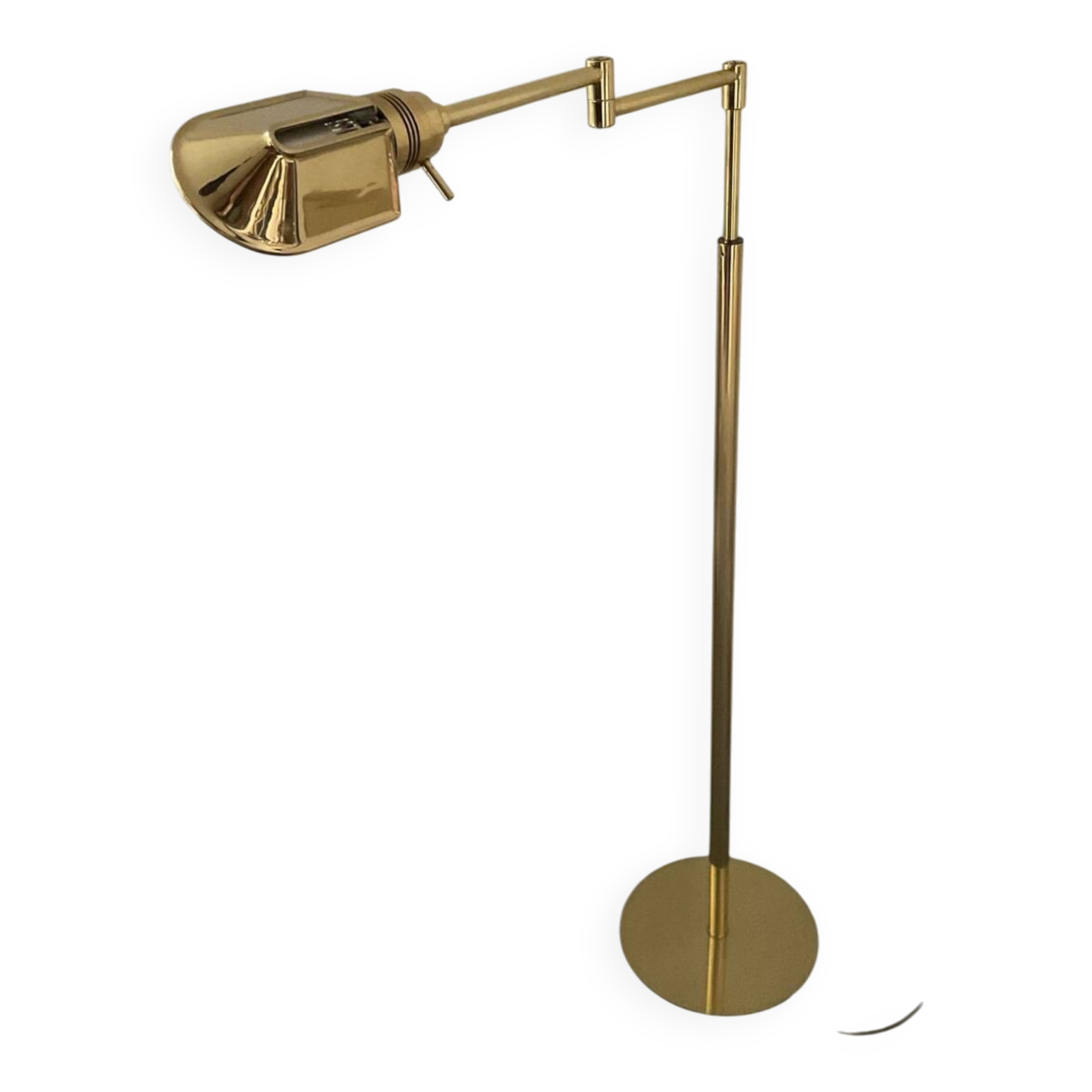 Brass reading floor lamp from the 1970s