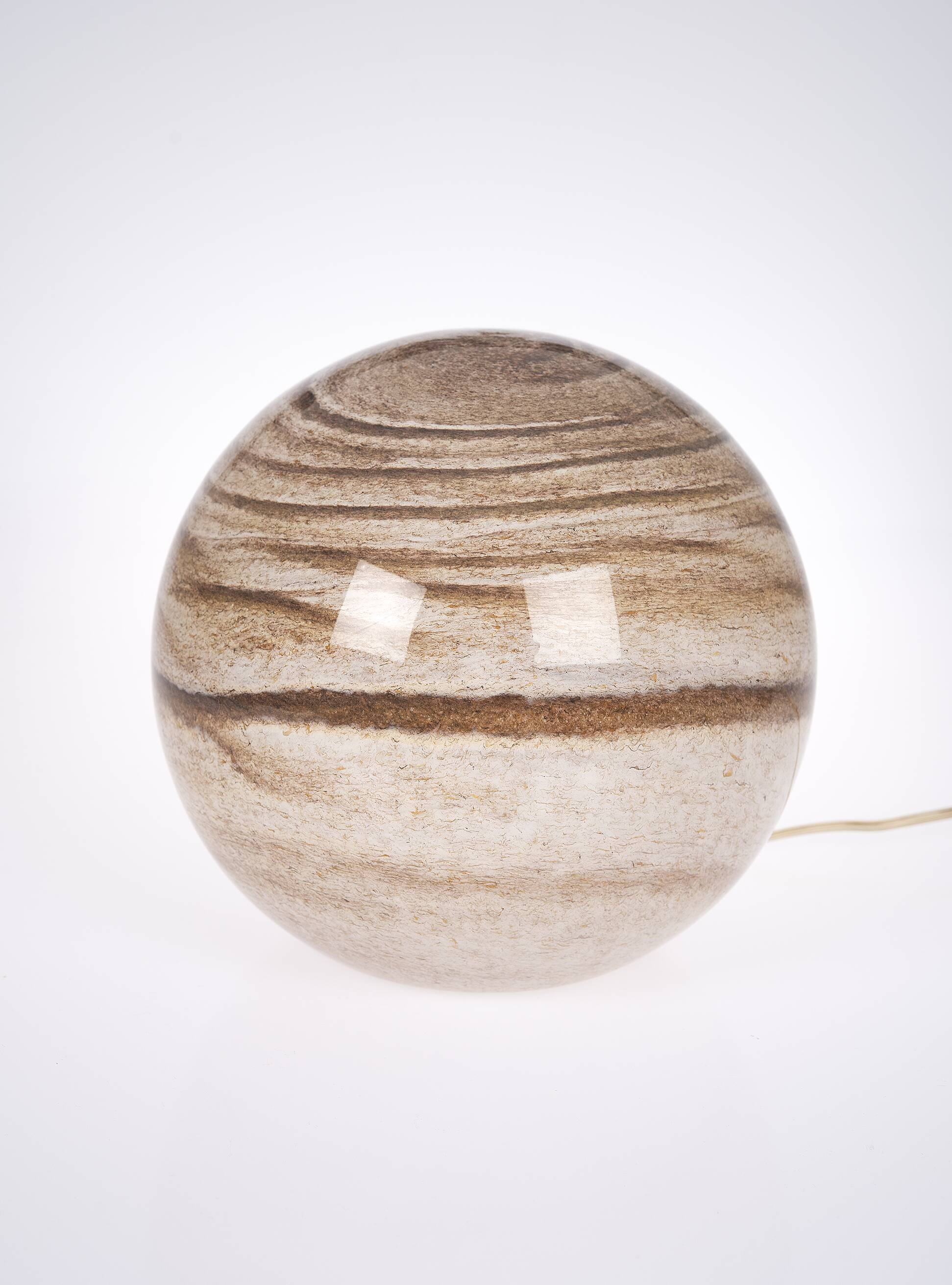Glass lamp in the shape of a sphere, planetary