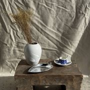 Vintage blue and white hand-held egg cup Poland D13