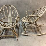 Pair of rattan rocking chairs