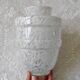 Grand vase verre de clichy blanc
