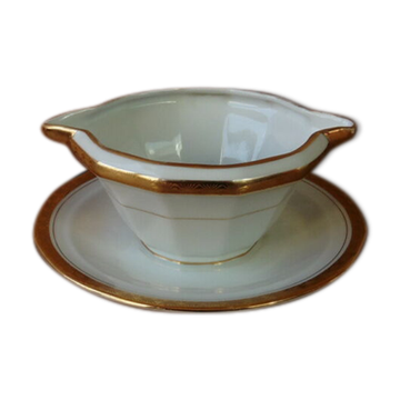 Limoges porcelain saucière by A.Blin vintage Vierzon décor