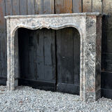 Regency-style fireplace in grey Ardennes marble from around 1900.