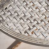 Antique white round outdoor table (c.1930)