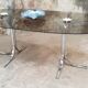 Table ovale en verre vintage