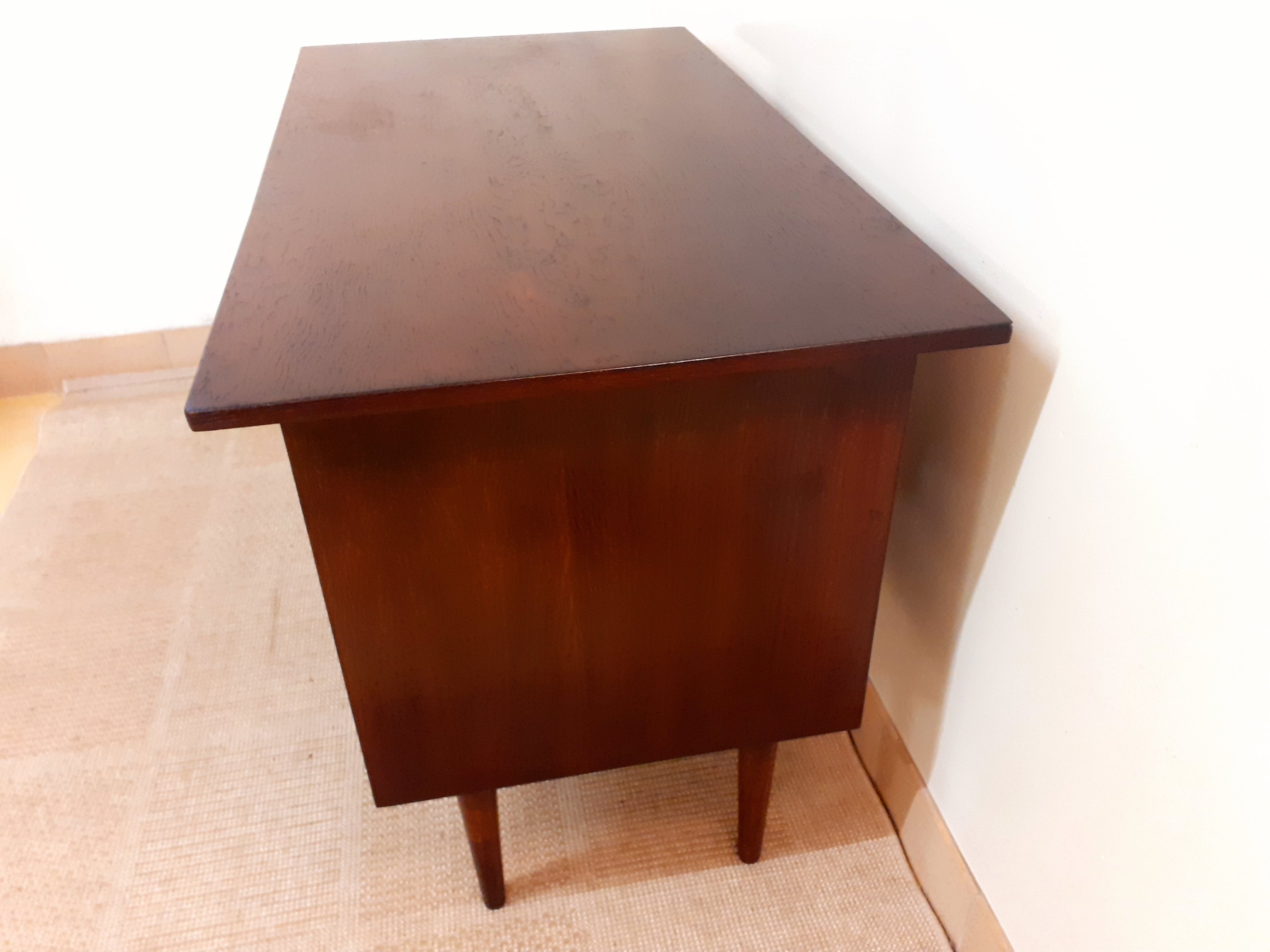 Vintage dark wood desk 50s 60s
