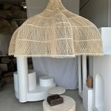 Immense rattan suspension in the shape of a flower, tulip, corolla H1m D1m50