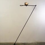 Minimalist articulated black floor lamp
