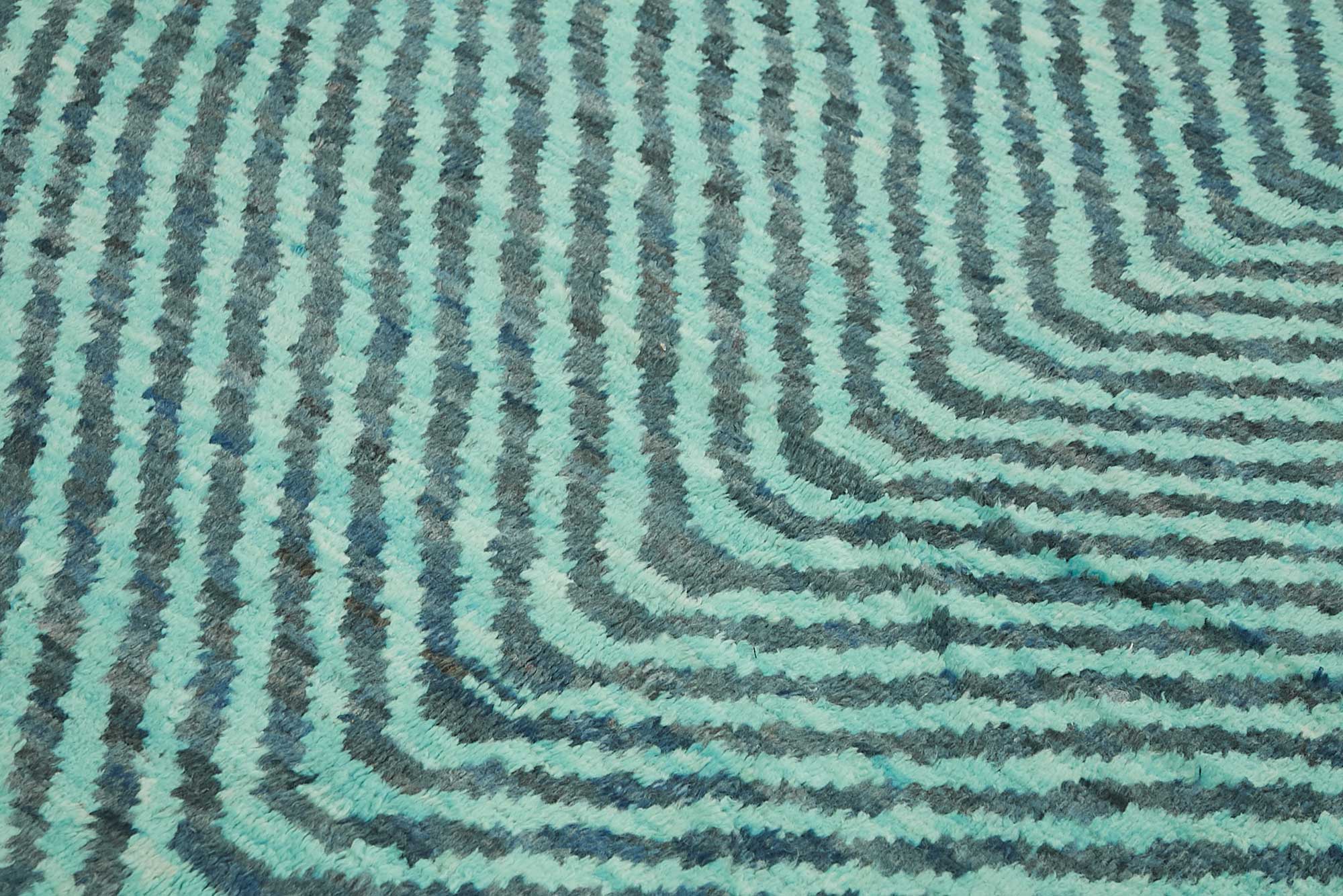 Handmade Turkish One of a Kind 258 cm x 366 cm Blue Wool Carpet