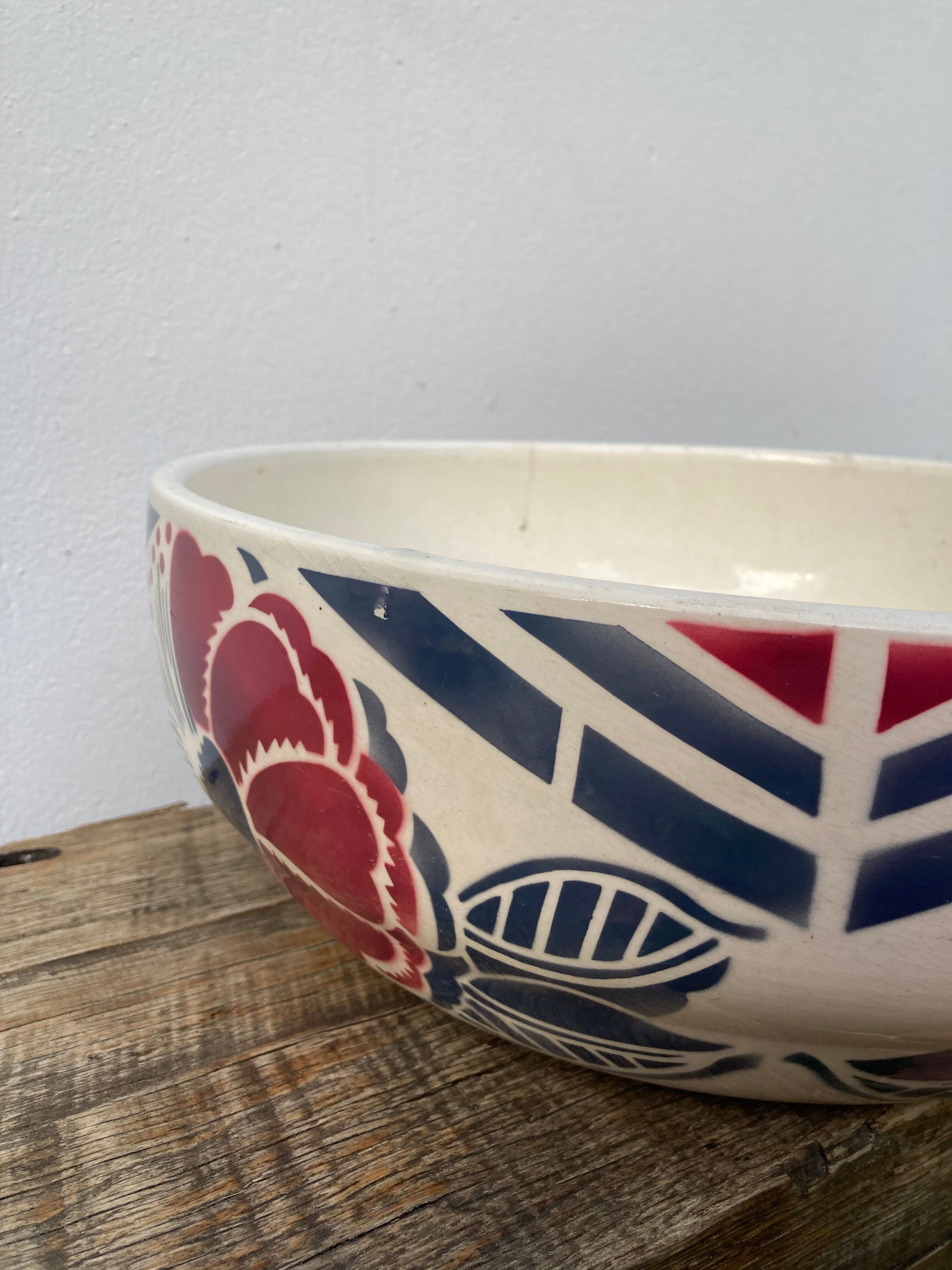 1950 old ceramic basin or empty pocket