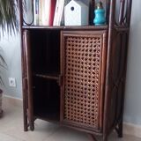 Furniture shelves in rattan 70s