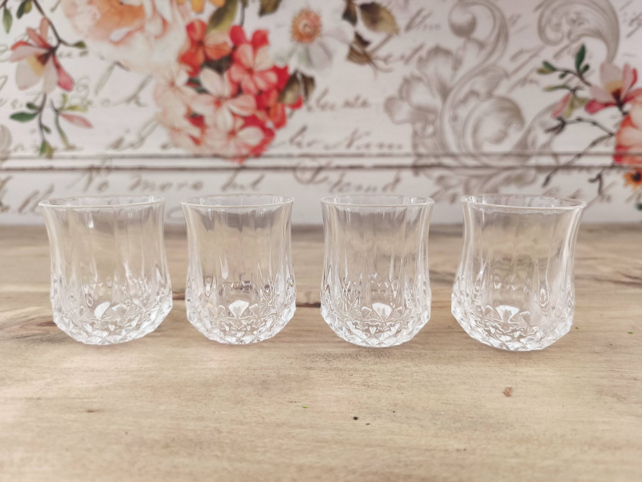 Lot de 4 verres à liqueur forme gobelet Cristal d'Arques modèle Longchamp