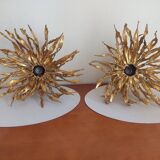 Pair of wall lamps signed moerenhout, belgium 1970s