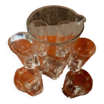 Service très chic comprenant un pichet et 6 verres haut pour orangeade