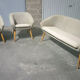 Sofa 3 Chair Danish cocktail of the 50s/60s gray / white