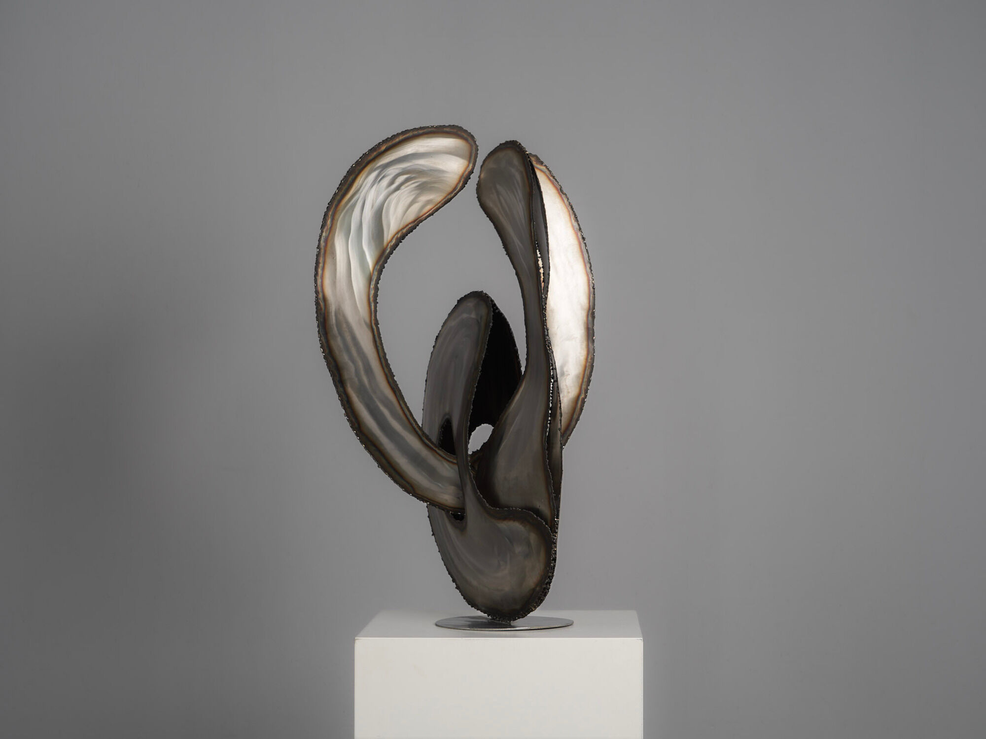 Abstract stainless steel sculpture by Lea Goodman, United Kingdom, 1980s