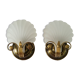 Pair of Deknudt shell sconces