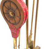 Old bronze chimney servant shovel broom bellows and clamp