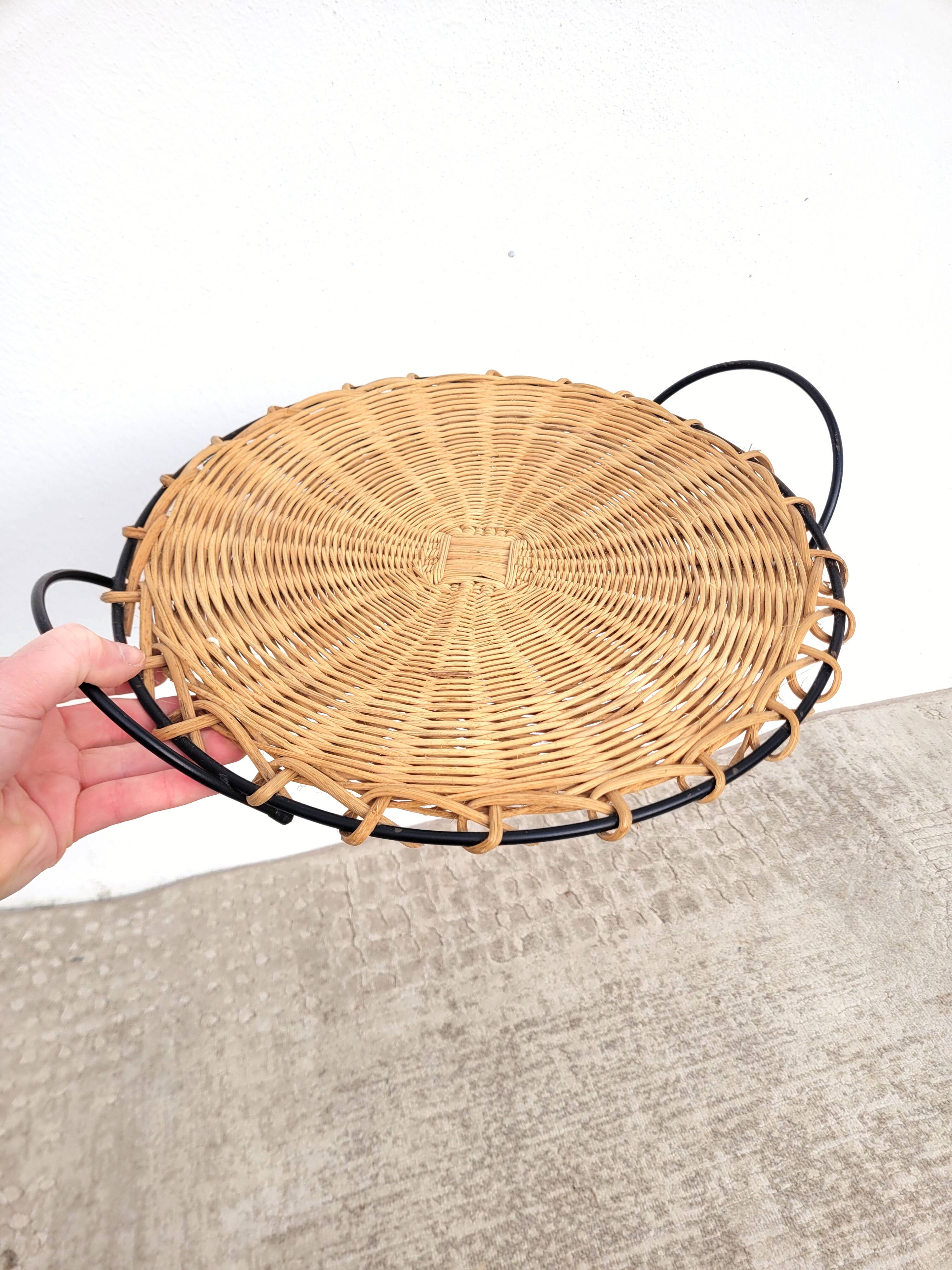 Round Rattan Serving Tray