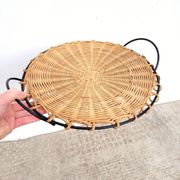 Round Rattan Serving Tray